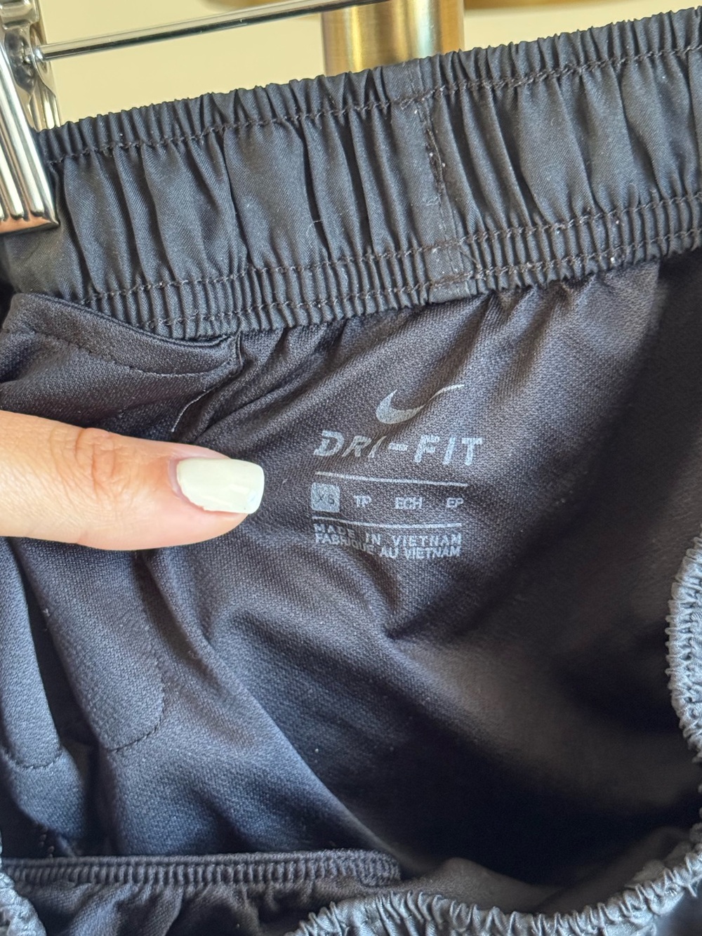 Nike Black Women's Athletic Shorts with White Swoosh | Extra Small TP - Picture 4 of 5